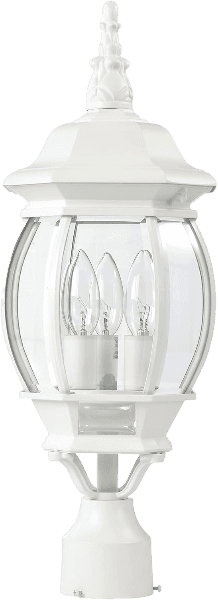 white outdoor lamp post lights