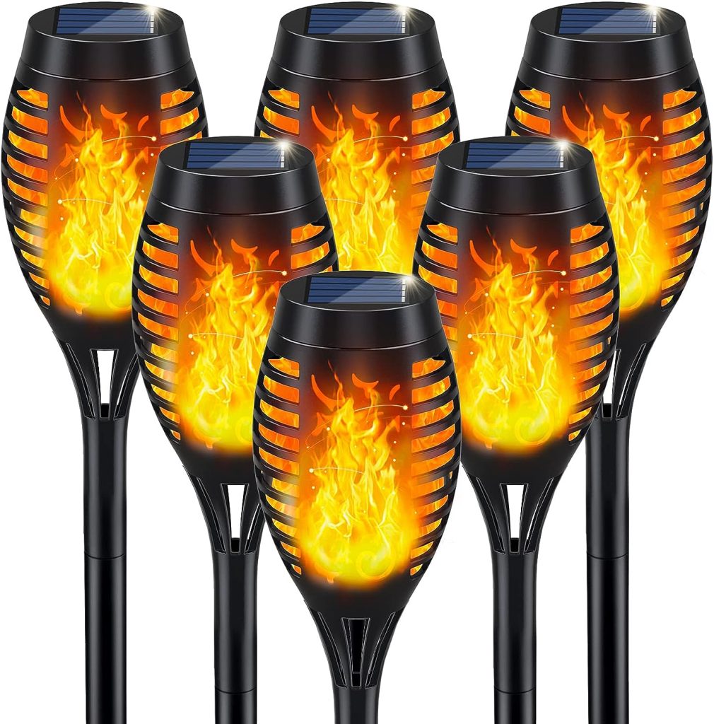 solar torch lights with flickering flame